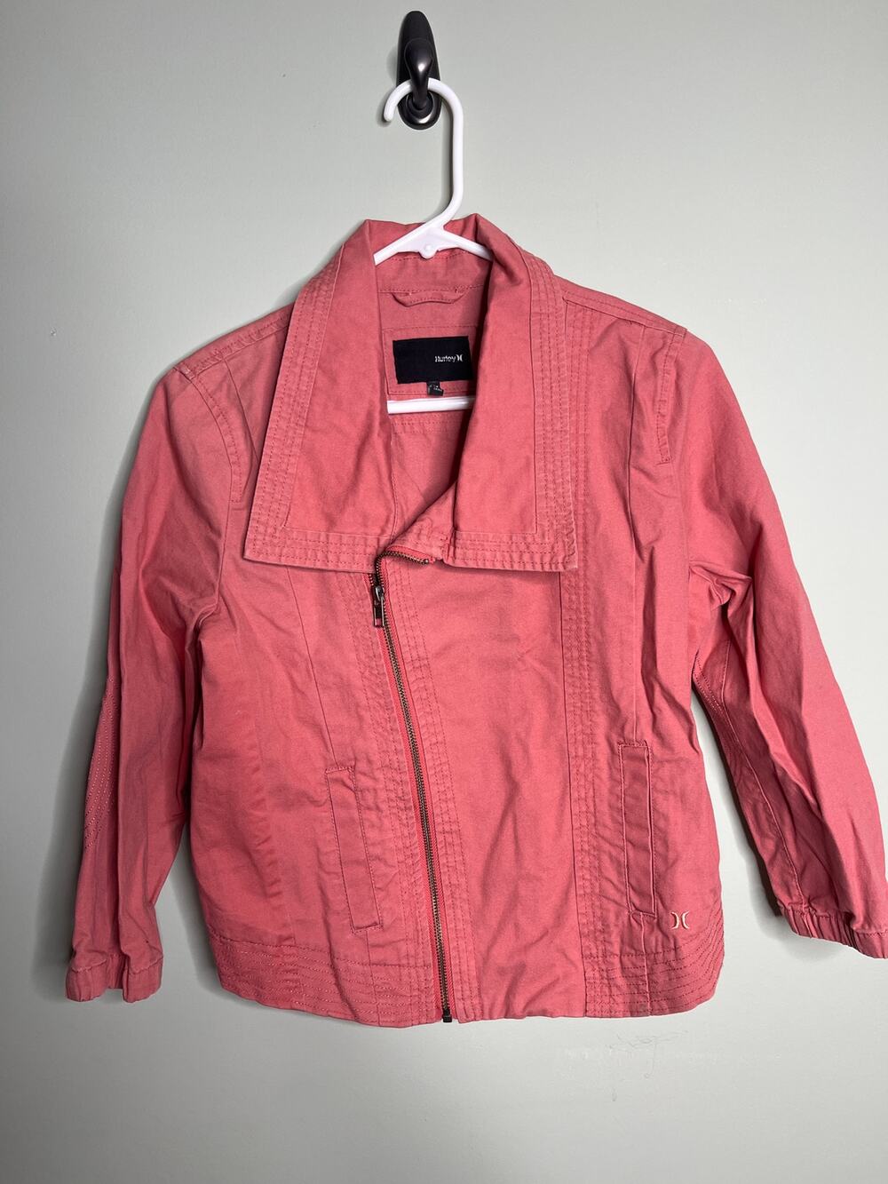 Hurley Coral Canvas Zip Up Jacket XS